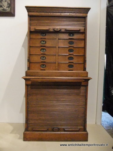 Amberg depositò il brevetto per i dispositivi a molla (vedi foto in basso a sinistra) dei cassetti tra il 1870 e il 1880: furono così famosi che nel 1881 tantissime aziende, più di mille, utilizzarono i suoi cabinet per ufficio