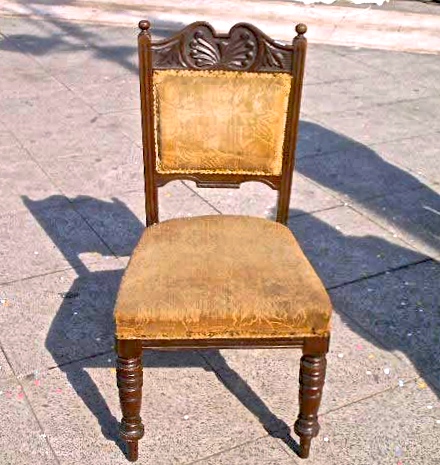 Set sedie inglesi con spalliera mossa - Quattro sedie inglesi in mogano