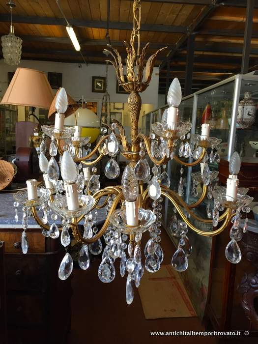 Antico lampadario a gocce - Lampadario antico Maria Teresa