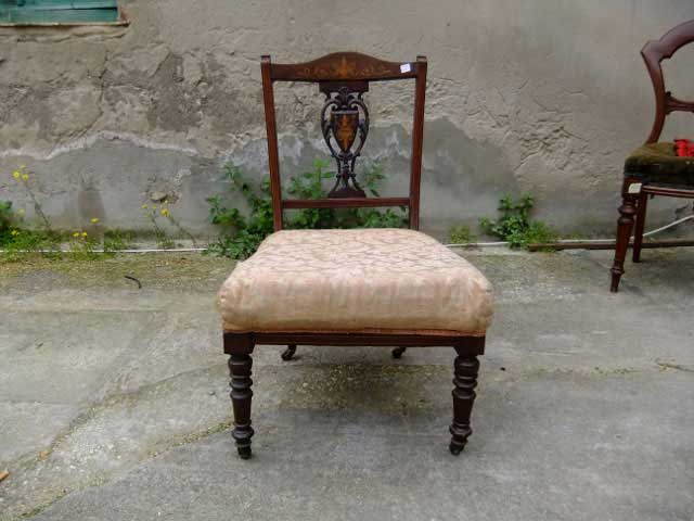 Coppia di sedie Vittoriane - Antica coppia di sedie da camino