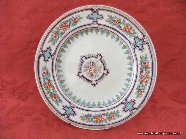 Piatto Terre de fer - Antico piatto in ceramica francese