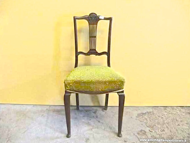Sedia scozzesi in massello di mogano - Antica sedia intagliata