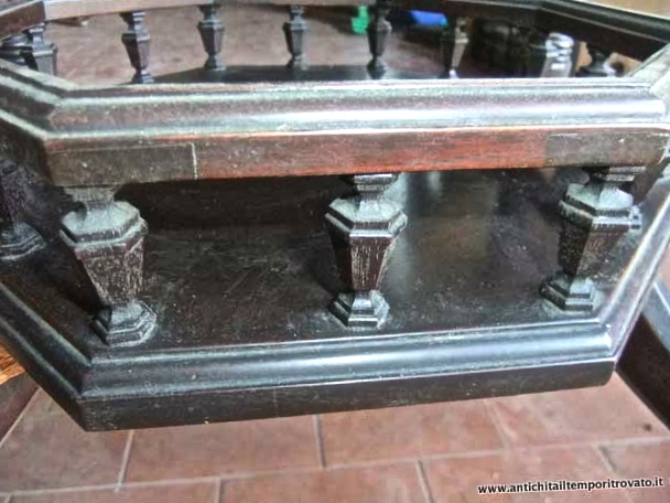 Mobili antichi - Tavoli e tavolini - Antico tavolino ottagonale con rondo in mogano Antico tavolino inglese in massello di mogano - Immagine n°5  