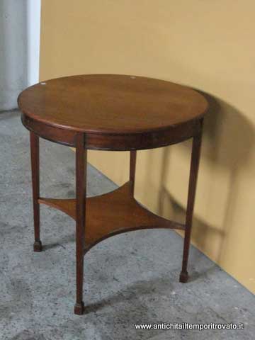 Mobili antichi - Tavoli e tavolini - Antico tavolino inglese piedi stile Luigi XVI Antico tavolino primi 900 in mogano - Immagine n°4  