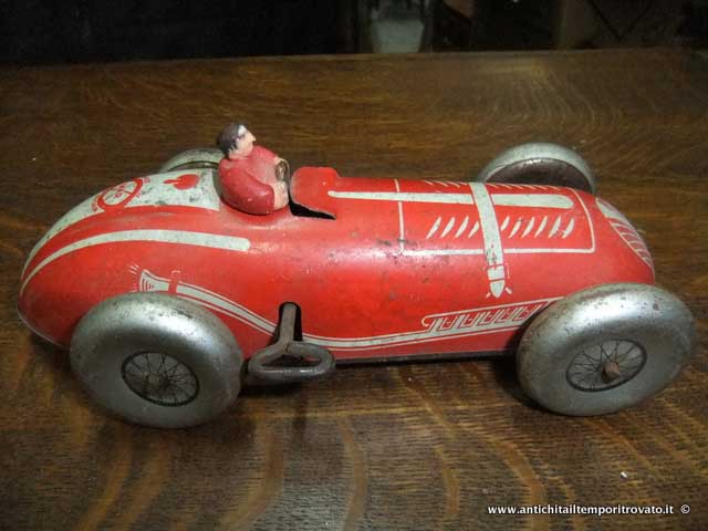 Vintage a Carica Latta Giocattolo Gara Auto W Racer Guida Molla Meccanico Xmas 