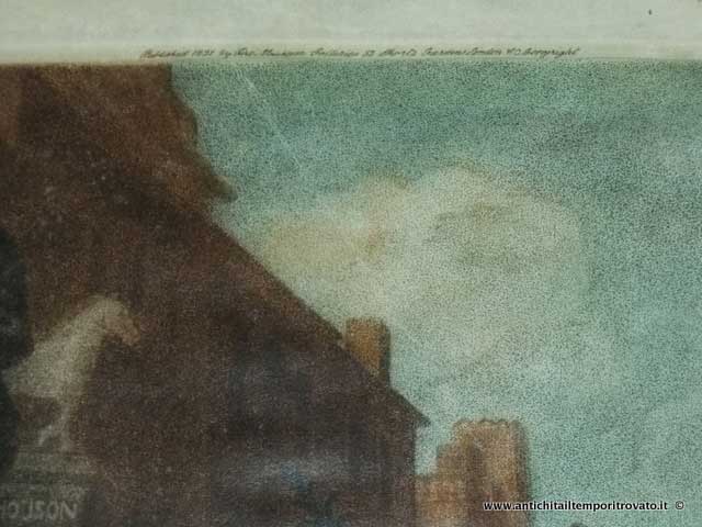 Oggettistica d`epoca - Stampe e dipinti - Acquatinta di William Hogarth Antica acquatinta a colori Vittoriana - Immagine n°5  