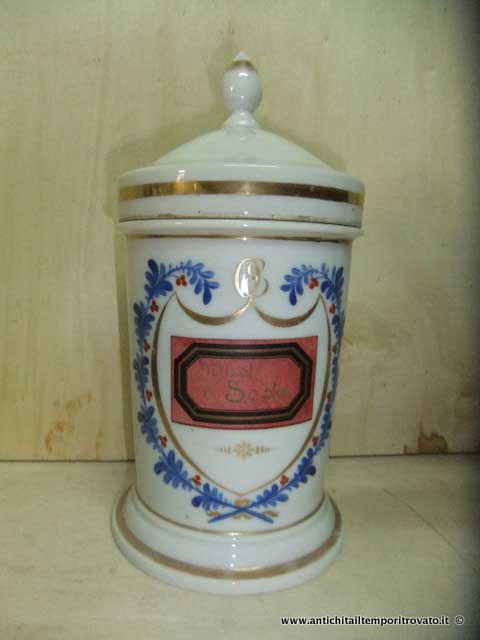 Antico vaso da farmacia dipinto a mano - Vaso da farmacia Vecchia Parigi