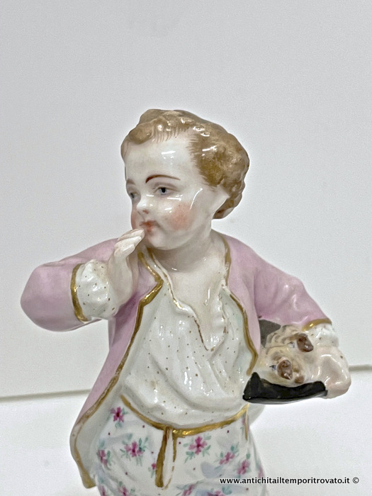 Oggettistica d`epoca - Statue e statuine - Coppia statuine d`epoca in porcellana Antiche statuine in porcellana inglese - Immagine n°5  