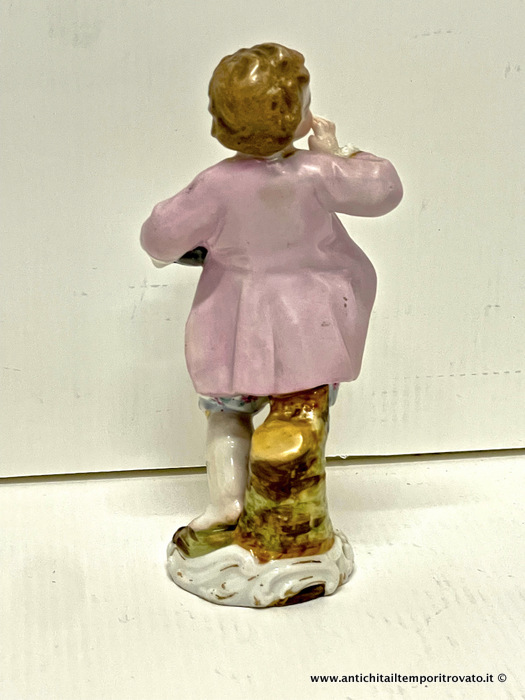 Oggettistica d`epoca - Statue e statuine - Coppia statuine d`epoca in porcellana Antiche statuine in porcellana inglese - Immagine n°9  