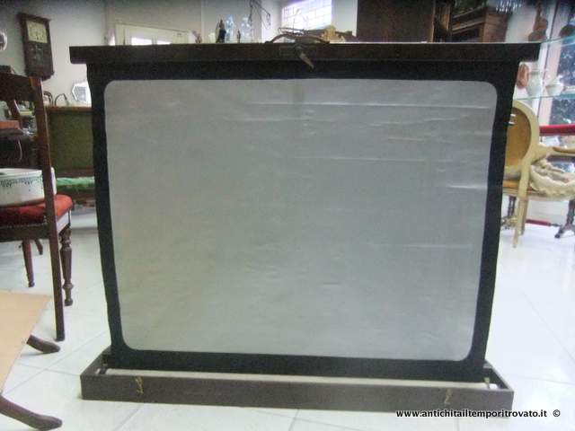 Antico schermo portatile per proiettore - Schermo per proiettore con scatola in legno
