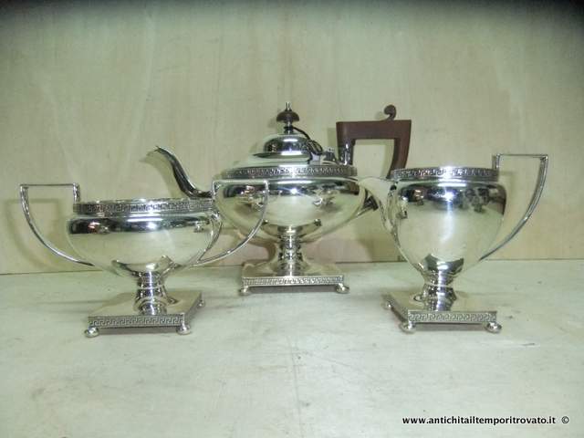 Antico servizio da té decorato con greche - Elegante servizio da té Davies & Powers