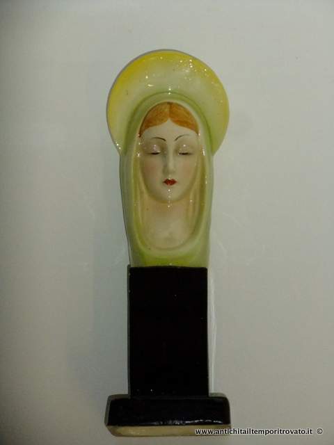 Oggettistica d`epoca - Arte sacra - Antica Madonna deco in ceramica Madonna deco - Immagine n°10  