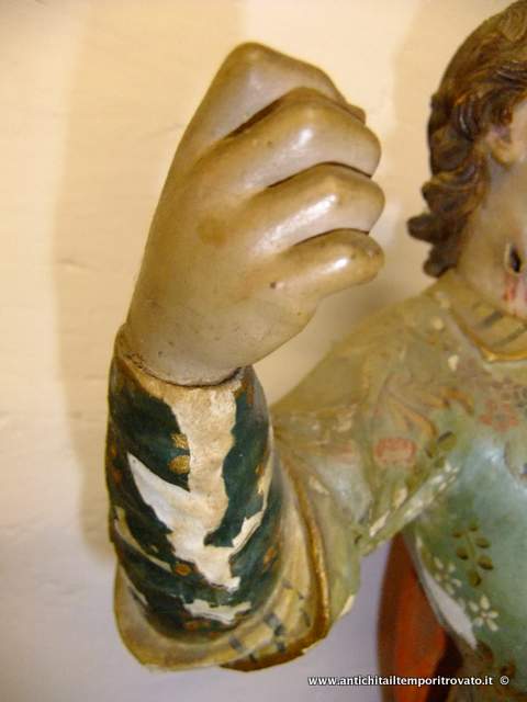 Oggettistica d`epoca - Arte sacra - San Priamo: antica scultura lignea del sec. XVIII Antica statua lignea del 700 di San Priamo - Immagine n°4  
