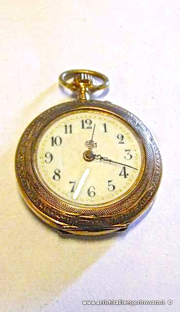 Oggettistica d`epoca - Orologi e portaorologi - Antico orologio a cipolla da signora Antico orologio da taschino da donna - Immagine n°3  