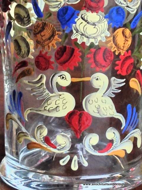 Oggettistica d`epoca - Vetri e cristalli - Bicchiere soffiato dell`800 Antico bicchiere dipinto - Immagine n°2  