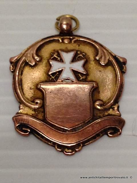 Antica medaglia da orologio - Medaglia inglese in oro rosa
