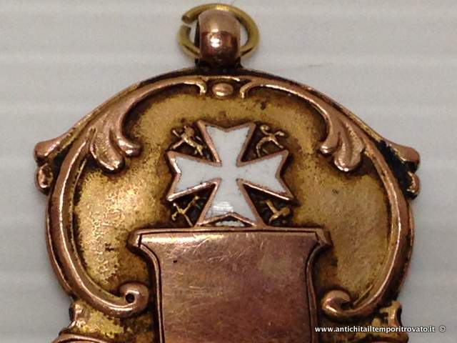 Gioielli e bigiotteria - Pendenti - Antica medaglia da orologio Medaglia inglese in oro rosa - Immagine n°5  