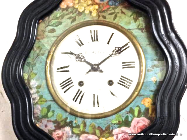 Oggettistica d`epoca - Orologi e portaorologi - Antico occhio di bue dipinto Antico orologio occhio di bue - Immagine n°3  