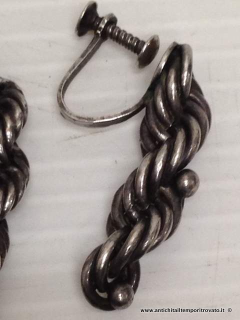 Gioielli e bigiotteria - Collane - Antica collana e orecchini deco in argento Antica collana e orecchini in argento - Immagine n°6  