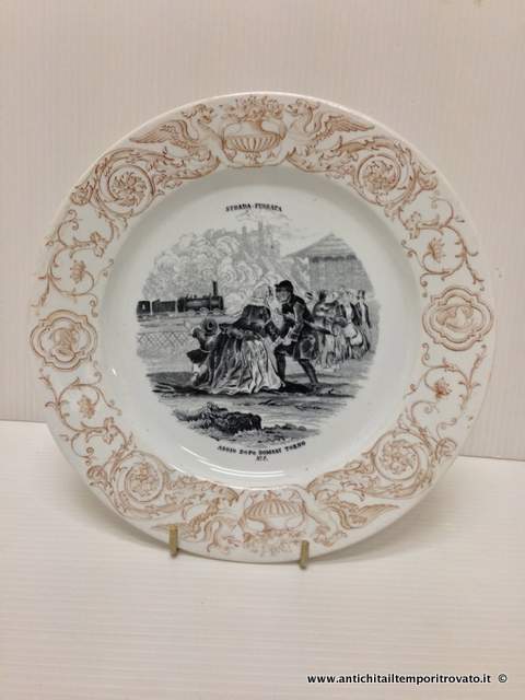 Oggettistica d`epoca → Piatti → Antico piatto da collezione Antico piatto commemorativo
Antico e raro piatto da collezione decorato con metodo transferware in ceramica italiana del 1870 circa marcato col logo di un treno con la scritta `Strada ferratà (vedi foto) che …
... continua ...
Immagine:immagini/catalogo/3000/3955.jpg