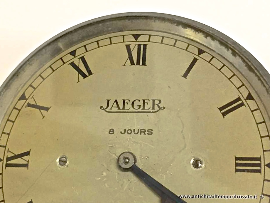 Oggettistica d`epoca - Orologi e portaorologi - Antico orologio da cruscotto Jaeger Raro orologio 8 giorni Jeager - Immagine n°10  