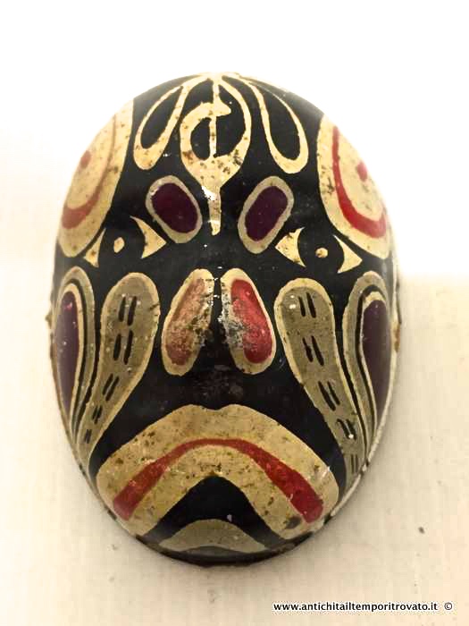 Oggettistica d`epoca - Oggetti vari - Curiose maschere Kabuki in latta Antiche maschere n latta litografata a colori - Immagine n°4  