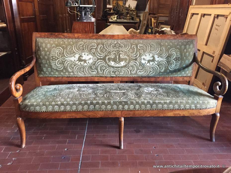 Antico salotto primi 800 - Antico divano e due poltrone Restaurazione
