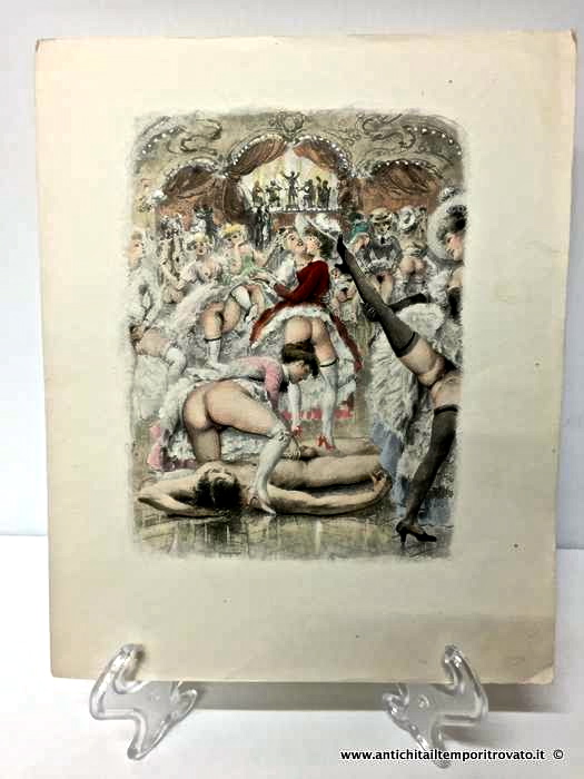 Antiche stampe erotiche di P. Emile Bécat - Antiche incisioni erotiche colorate