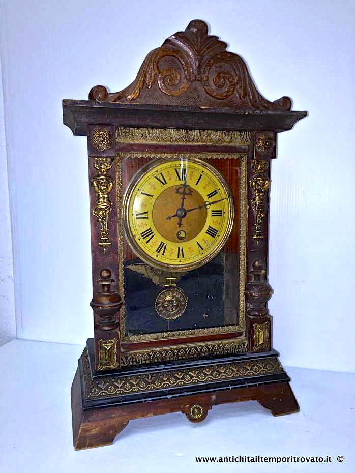 Oggettistica d`epoca - Orologi e portaorologi - Antico orologio F.M.S. Pendolo da tavolo tedesco - Immagine n°2  