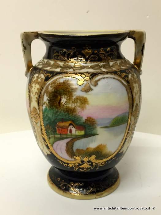 Piccolo vaso Noritake - Antico vaso dipinto a mano e rifinito in oro