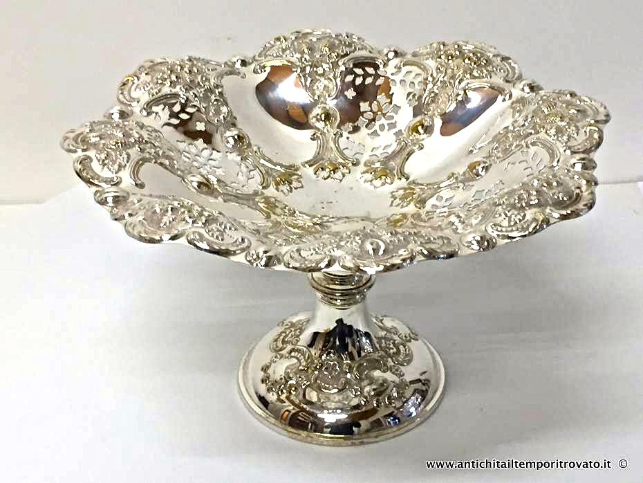 Antica alzata Vittoriana in silver plate - Alzata portafrutta in silver plate