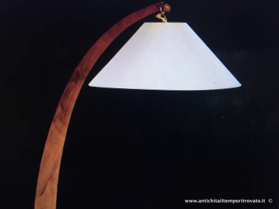 Oggettistica d`epoca - Lampadari e lampade - Lampada da terra ad arco vintage in legno Lampada in faggio design italiano anni 50 - Immagine n°10  