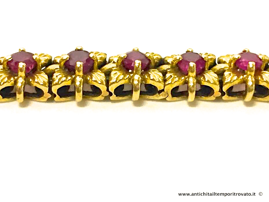 Gioielli e bigiotteria - Bracciali - Antico bracciale oro e rubini - Immagine n°4  