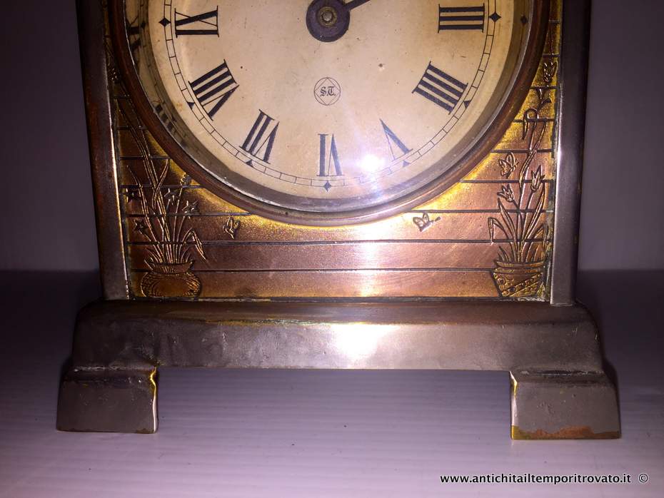 Oggettistica d`epoca - Orologi e portaorologi - Antico orologio in rame a forma di casetta Raro orologio da collezione Thomas Seth - Immagine n°7  
