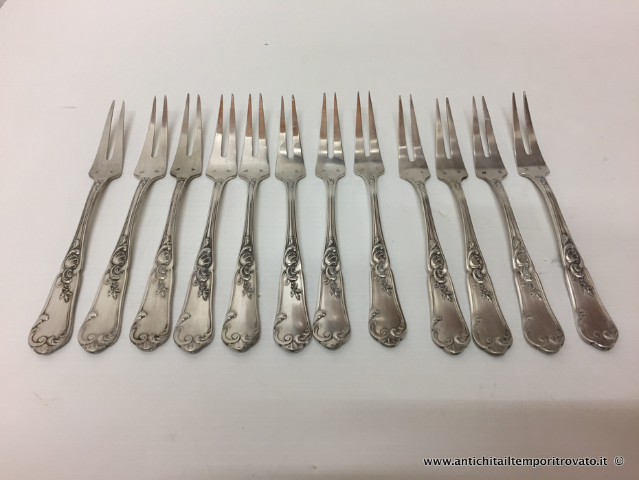 Sheffield d`epoca - Posate d`epoca - Set forchette per lumache Antico set di posate per lumache - Immagine n°2  