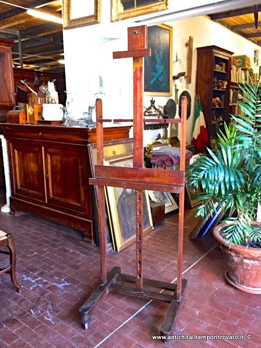 Cavalletto per pittura - Antico cavalletto in rovere per pittura