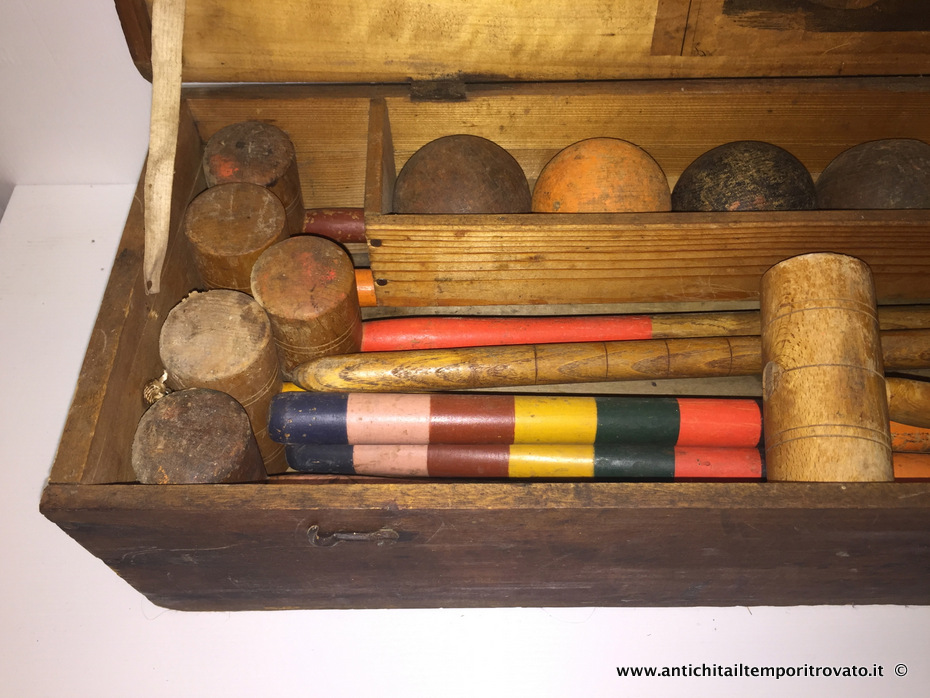Giocattoli antichi - Giochi e giocattoli - Antico gioco in legno: Croquet - Immagine n°3  