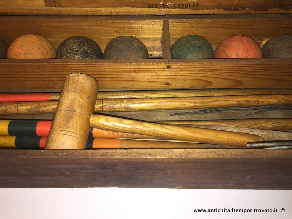 Giocattoli antichi - Giochi e giocattoli - Antico gioco in legno: Croquet - Immagine n°4  