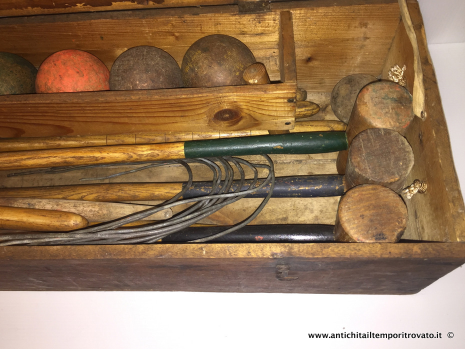 Giocattoli antichi - Giochi e giocattoli - Antico gioco in legno: Croquet - Immagine n°6  