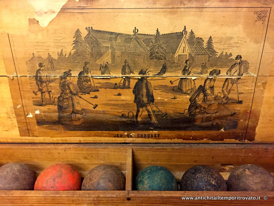 Giocattoli antichi - Giochi e giocattoli - Antico gioco in legno: Croquet - Immagine n°9  