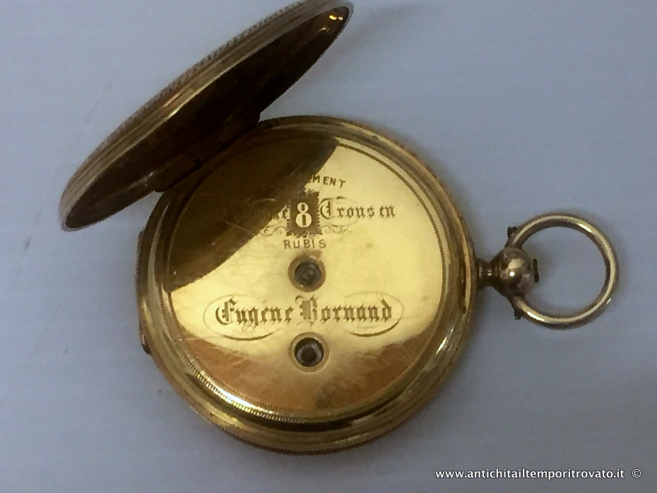 Oggettistica d`epoca - Orologi e portaorologi - Savonette in oro di Eugene Bornand Antico orologio da donna da tasca, oro 750 - Immagine n°6  