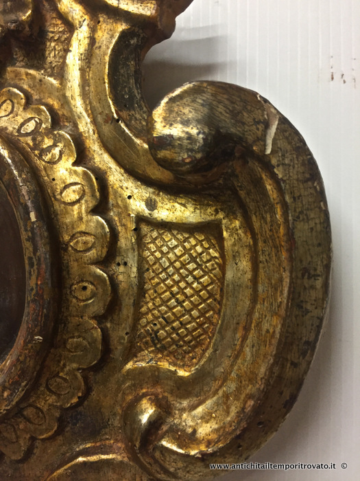 Oggettistica d`epoca - Specchi e cornici - Antica coppia piccole specchiere oro a mecca - Immagine n°8  