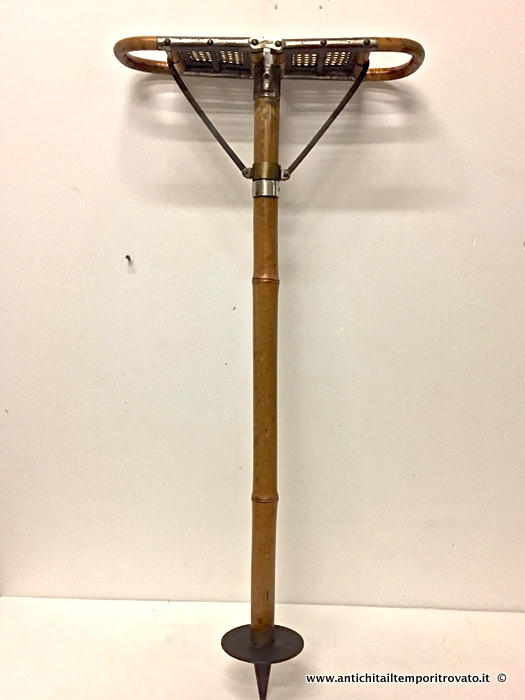 Bastone da golf con seduta in paglia di vienna - Antico bastone in bambù e paglia di vienna
