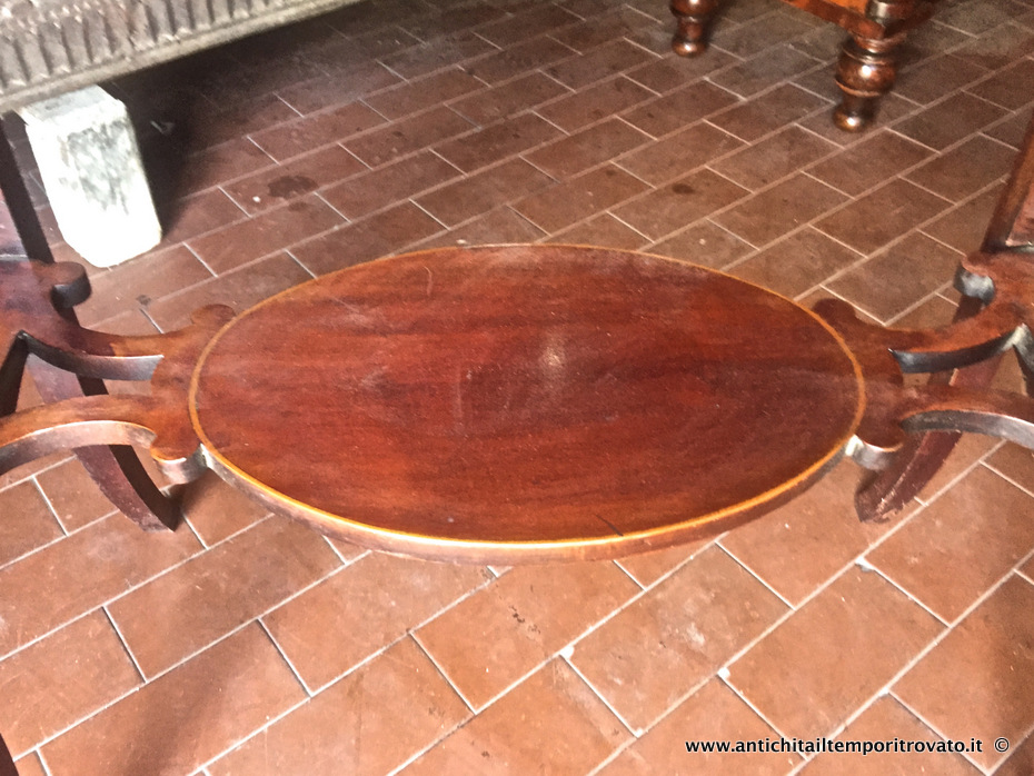 Mobili antichi - Tavoli e tavolini - Antico tavolino Edoardiano in massello di mogano filettato in legno di frutto  - Immagine n°6  