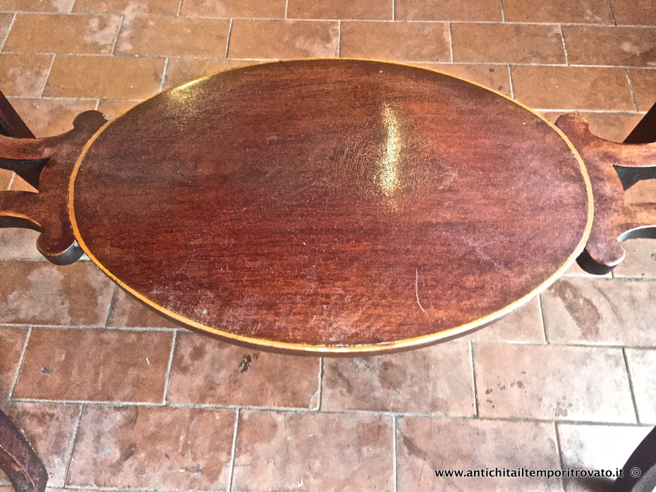 Mobili antichi - Tavoli e tavolini - Antico tavolino Edoardiano in massello di mogano filettato in legno di frutto  - Immagine n°7  