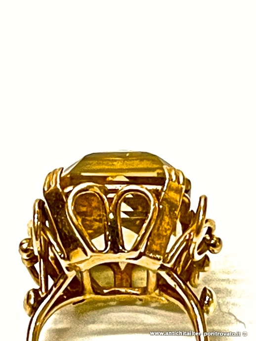 Gioielli e bigiotteria - Anelli - Antico anello in oro 18 kt. e quarzo citrino Antico anello con quarzo citrino - Immagine n°6  