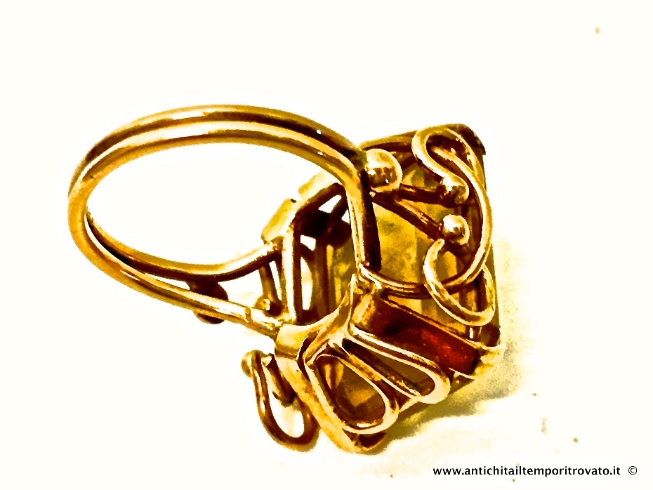 Gioielli e bigiotteria - Anelli - Antico anello in oro 18 kt. e quarzo citrino Antico anello con quarzo citrino - Immagine n°7  