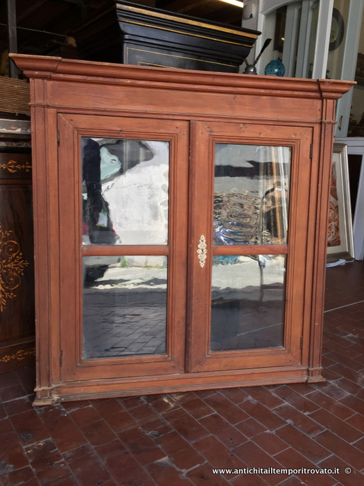Antico placard da appendere in pitch pine - Antica parte superiore placard da appendere per collezioni di orologi da tasca e piccoli oggetti