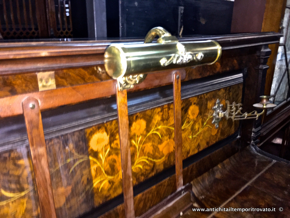 Antica lampada da pianoforte in ottone - Lampada da pianoforte liberty in ottone