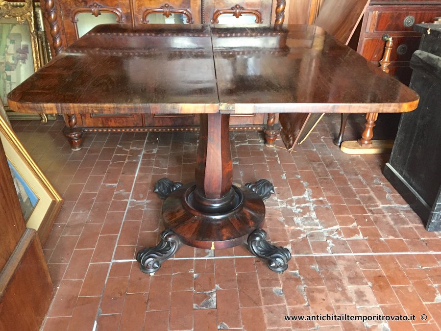 Mobili antichi - Tavoli da gioco - Antico tavolo da gioco in palissandro - Immagine n°5  